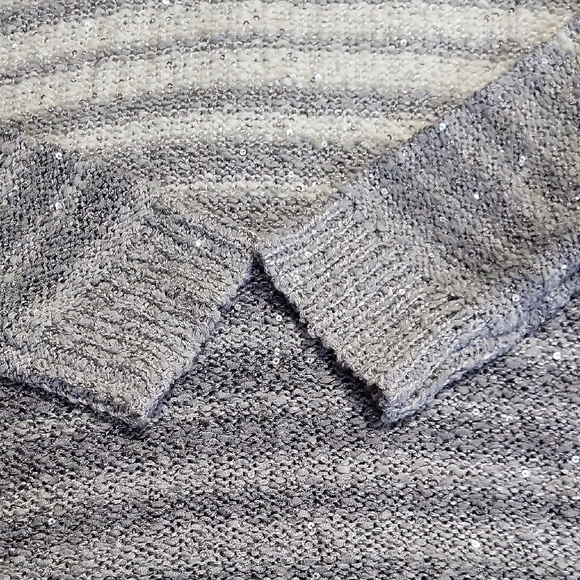 Liz Claiborne Metallic Striped V-Neck Sweater - Picture 3 of 4